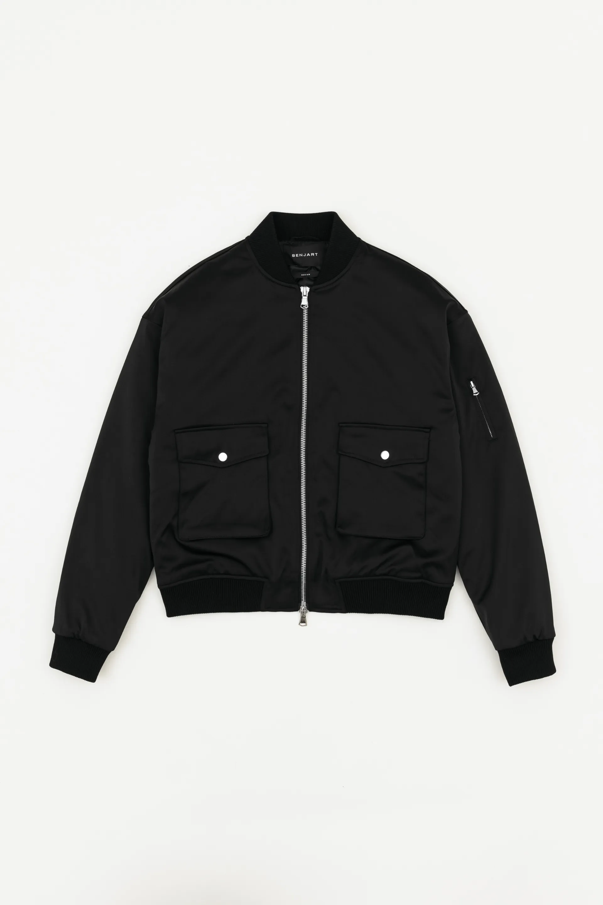 The Bomber Jacket (Satin Edition) - Black