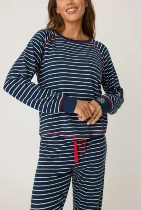 The Stripe Crew Neck in Midnight