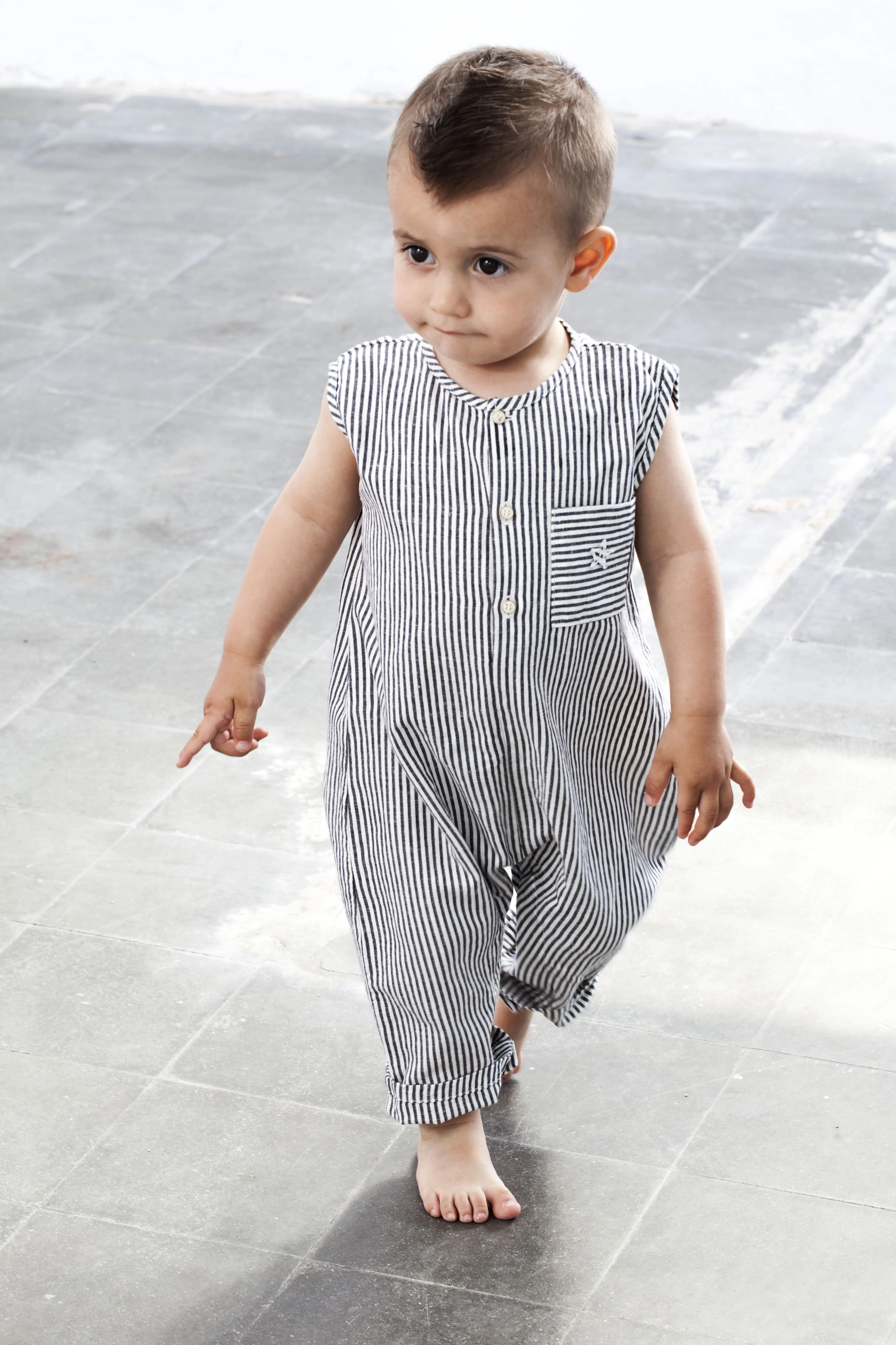 Tocoto Vintage Baby Boys Striped Jumpsuit