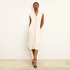 Toula Vest Dress - Cotton Silk Knit :: Ivory