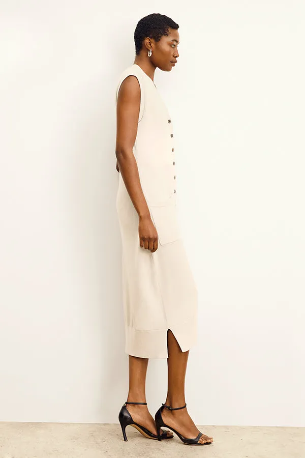 Toula Vest Dress - Cotton Silk Knit :: Ivory