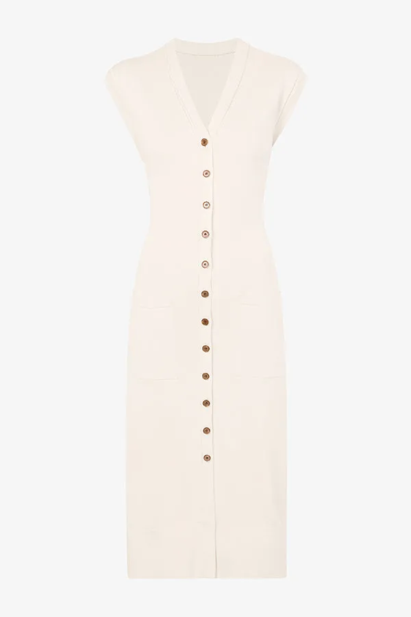 Toula Vest Dress - Cotton Silk Knit :: Ivory