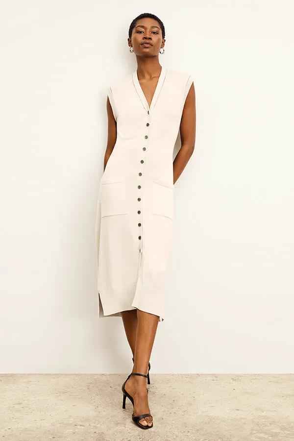 Toula Vest Dress - Cotton Silk Knit :: Ivory