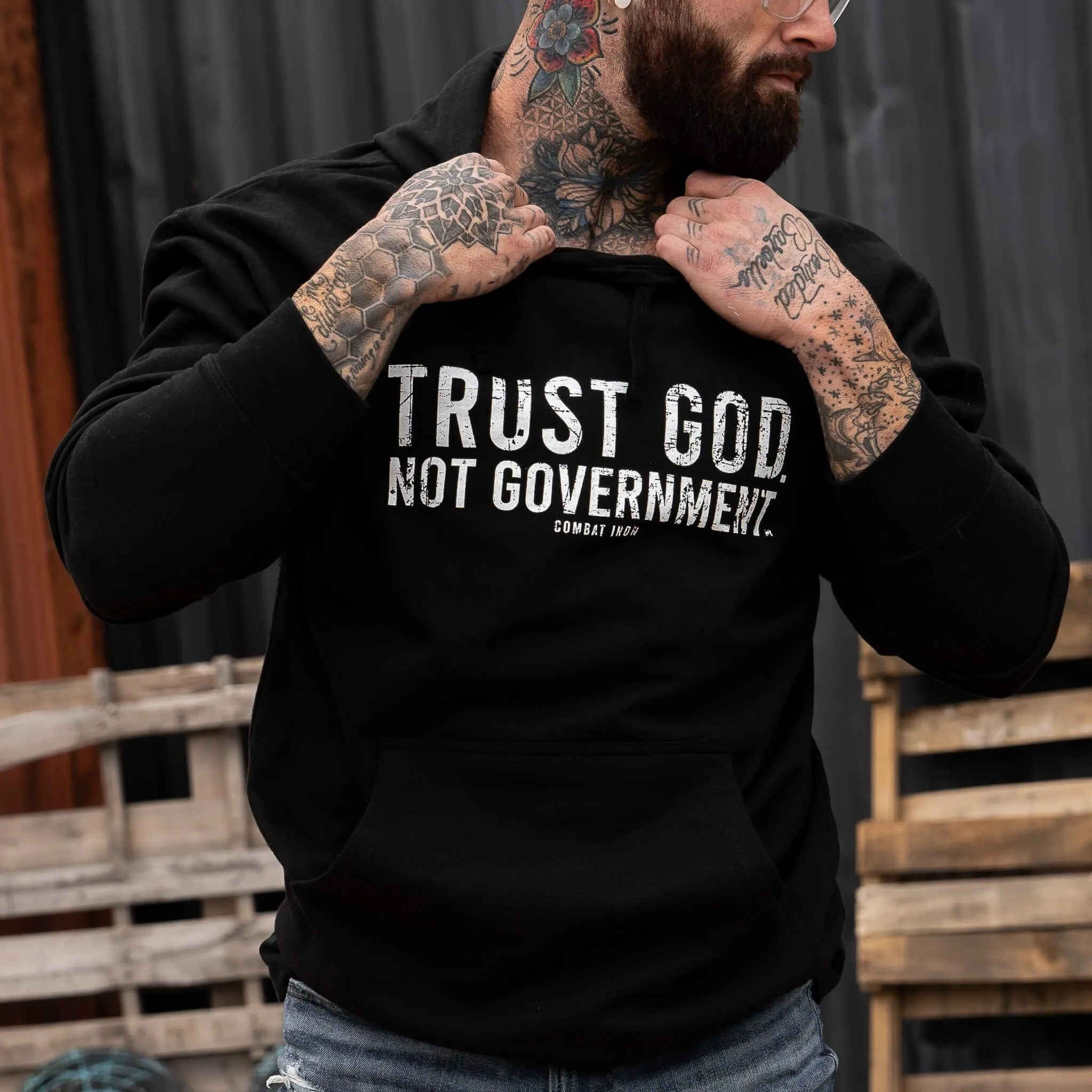 Trust God. Not Government. Men's Hoodie