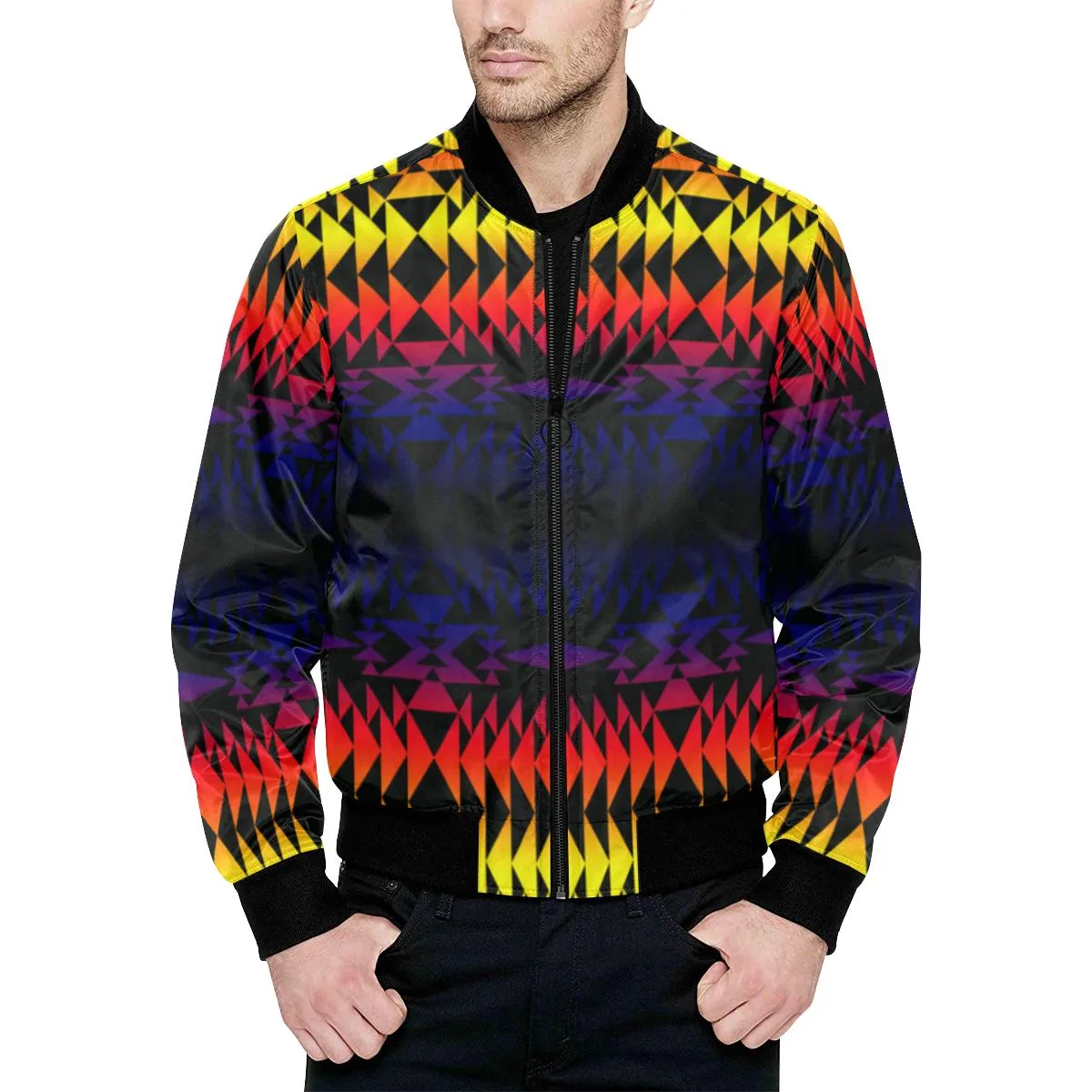 Two Worlds Apart Quilted Bomber Jacket for Men