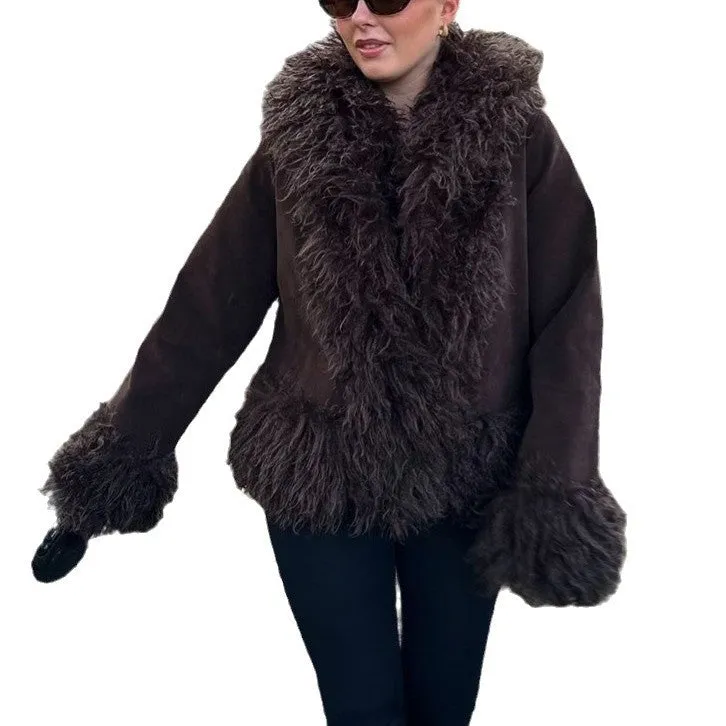 Uniwim cold weather outfits -Style Women's Clothing Slimming Artificial Fur Coat Warm High-Grade Plush Top