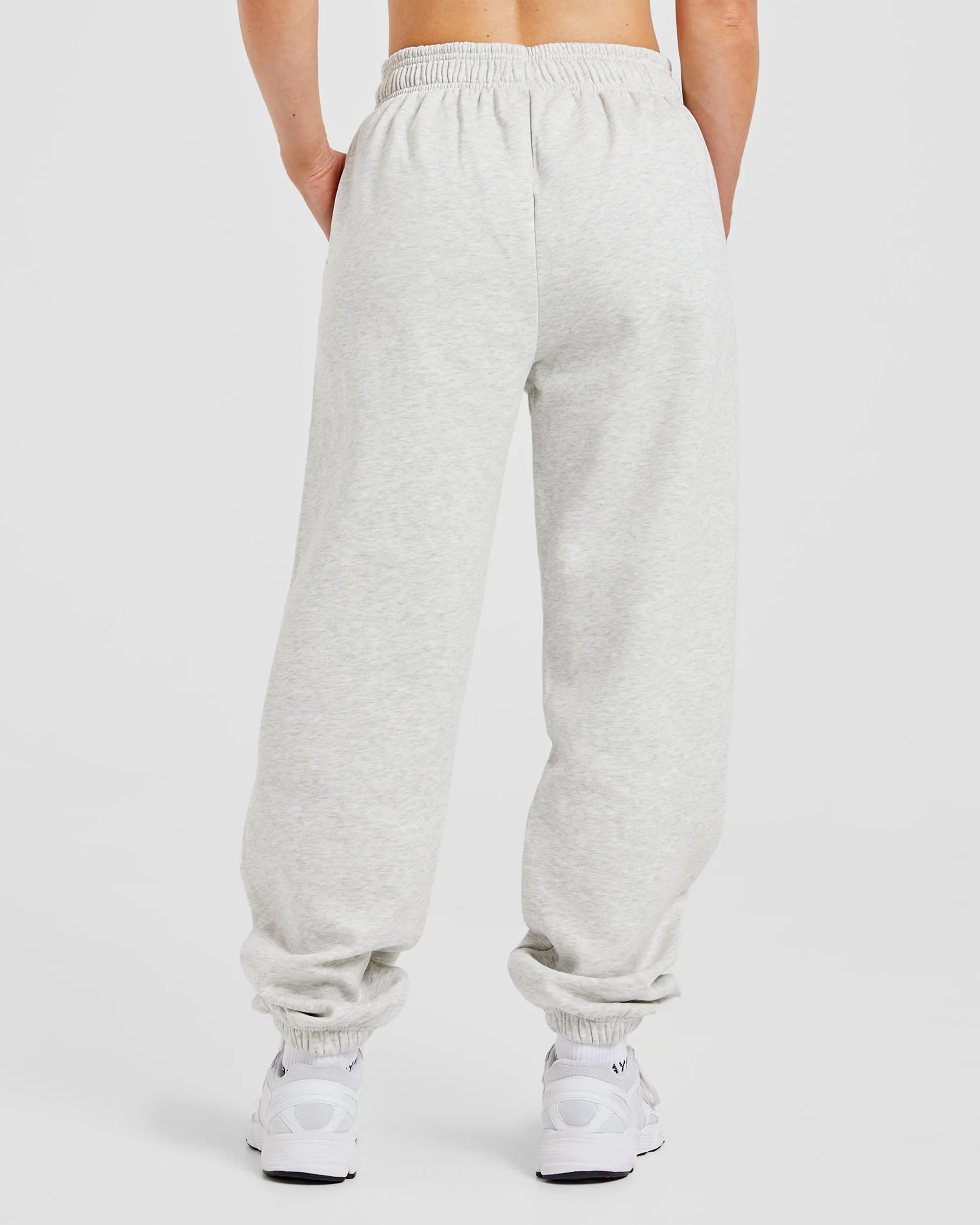 Varsity Graphic Oversized Joggers - Grey Marl