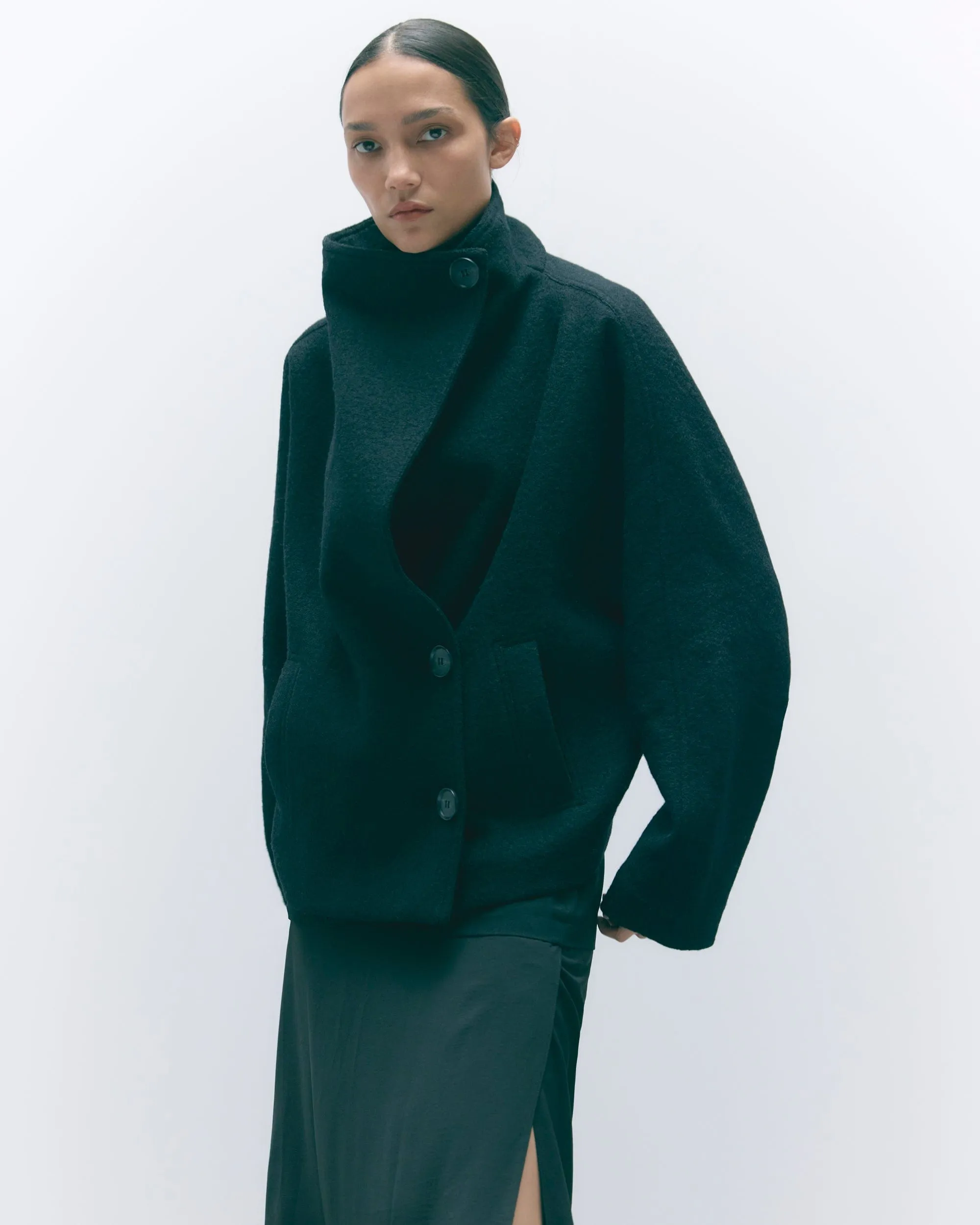 Vashti Wool-Blend Collared Peacoat