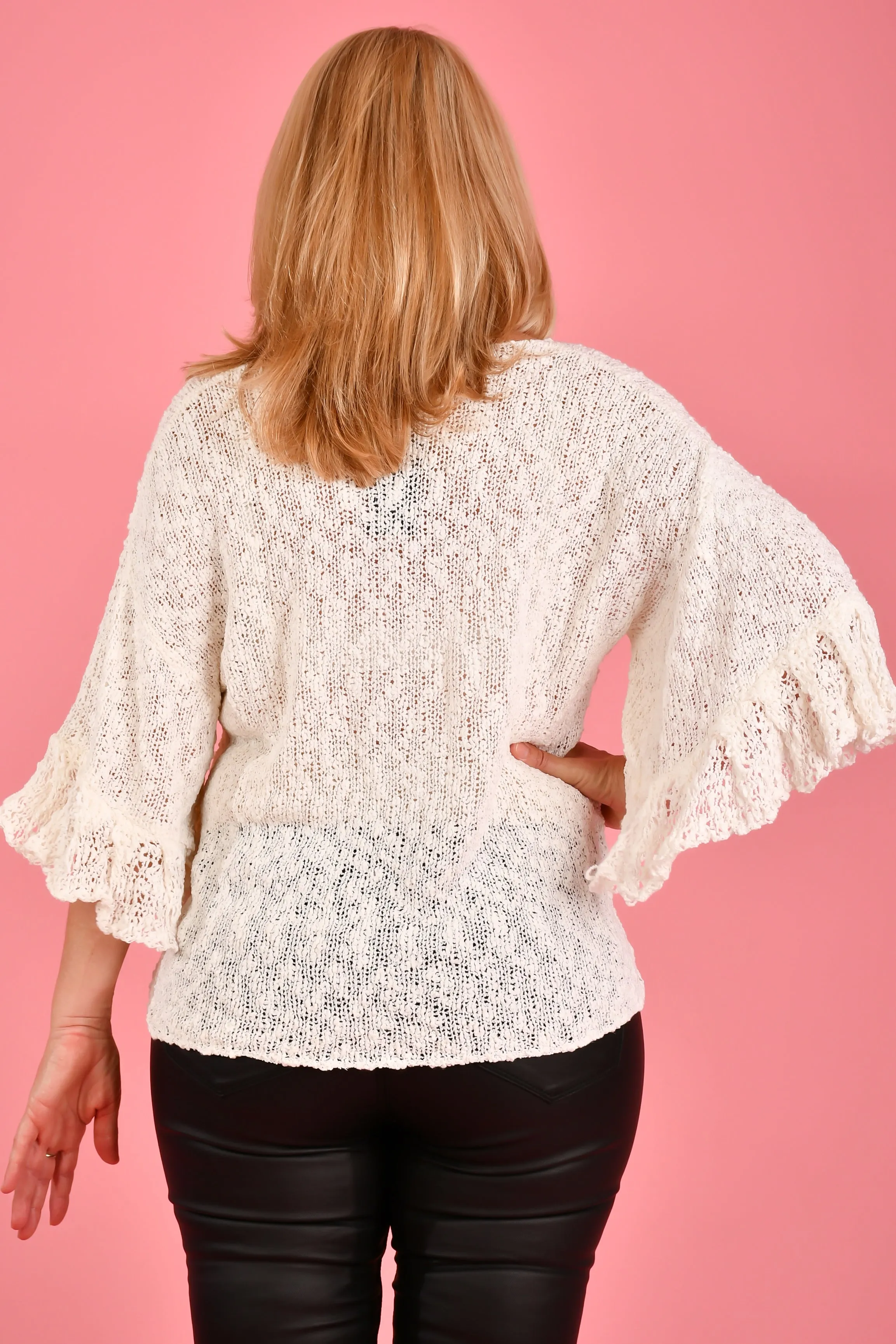 VBLJ070 - GRACIE KNIT TOP - WHITE