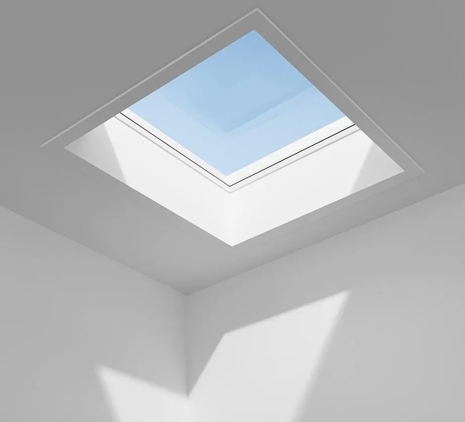 VELUX CFU 090060 S00M Fixed Flat Glass Rooflight Package 90  x 60 cm (Including CFU Double Glazed Base & ISU Flat Glass Top Cover)