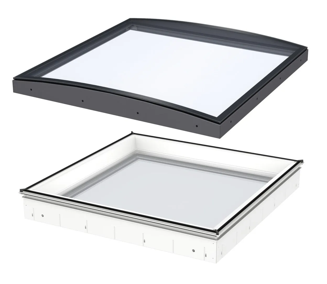 VELUX CFU 090090 1093 Fixed Curved Glass Package 90 x 90 cm (Including CFU Triple Glazed Base & ISU Curved Glass Top Cover)