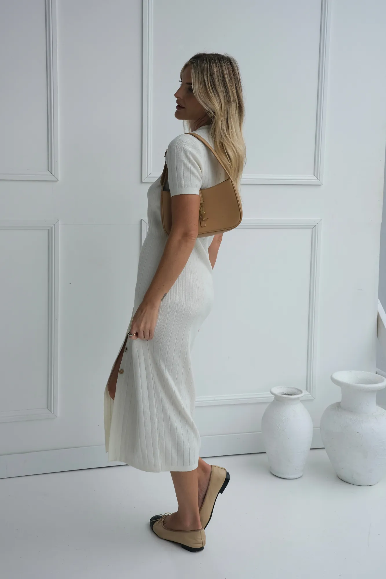 VIENNA KNIT DRESS - Ivory