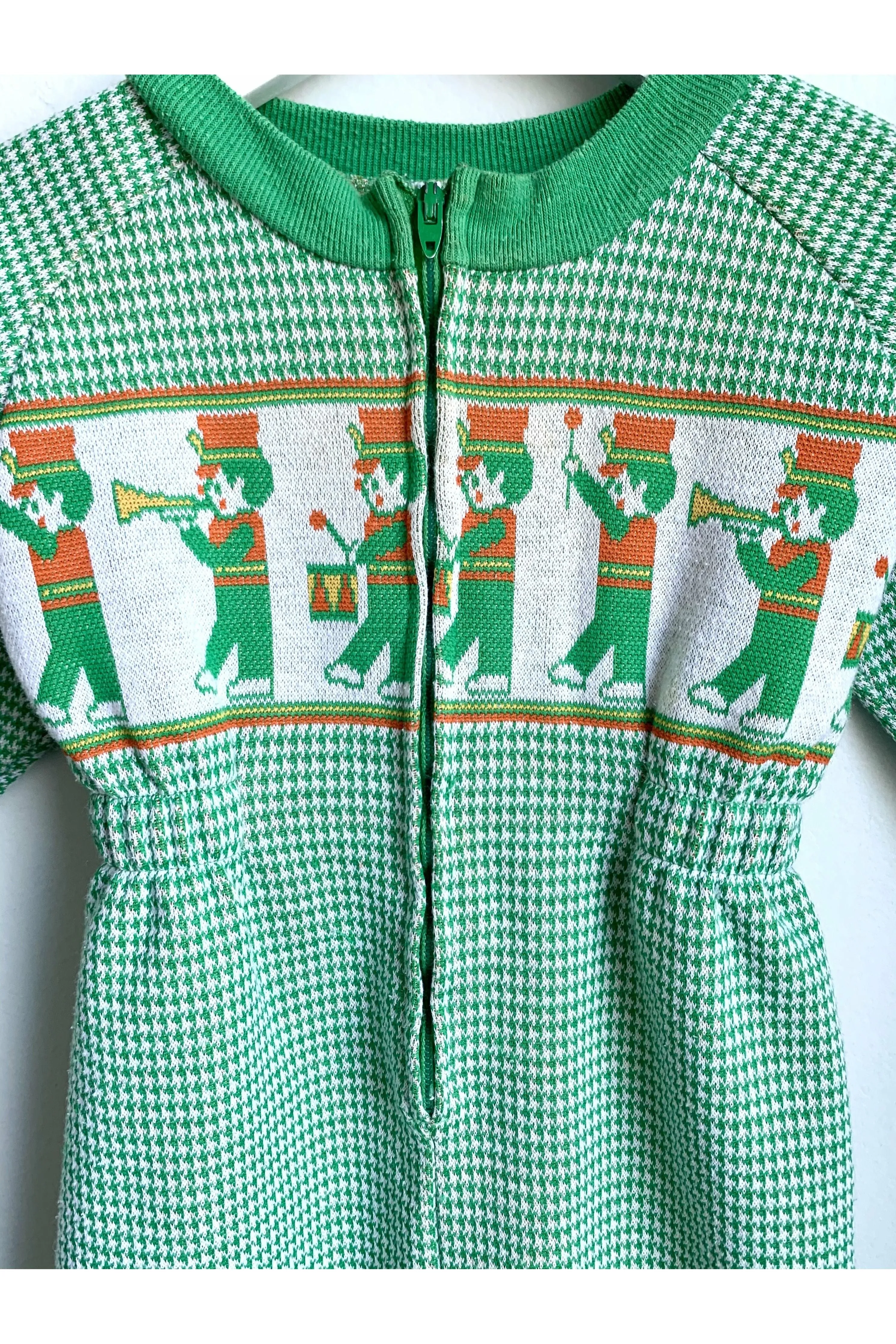 Vintage Houndstooth Marching Band Print Jumpsuit - Size 12 Mos