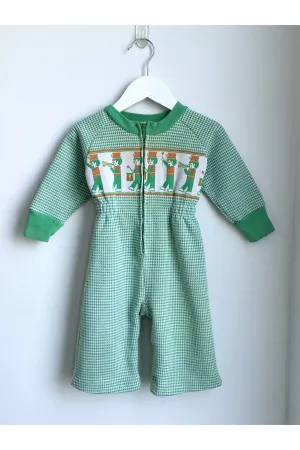 Vintage Houndstooth Marching Band Print Jumpsuit - Size 12 Mos