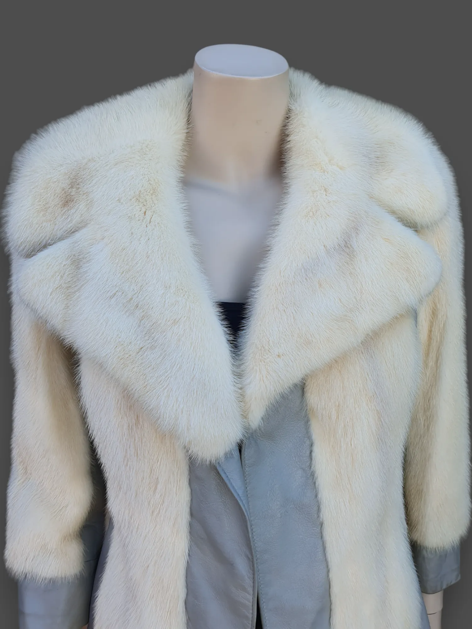 Vintage Light Mink & Leather Jacket  -Small