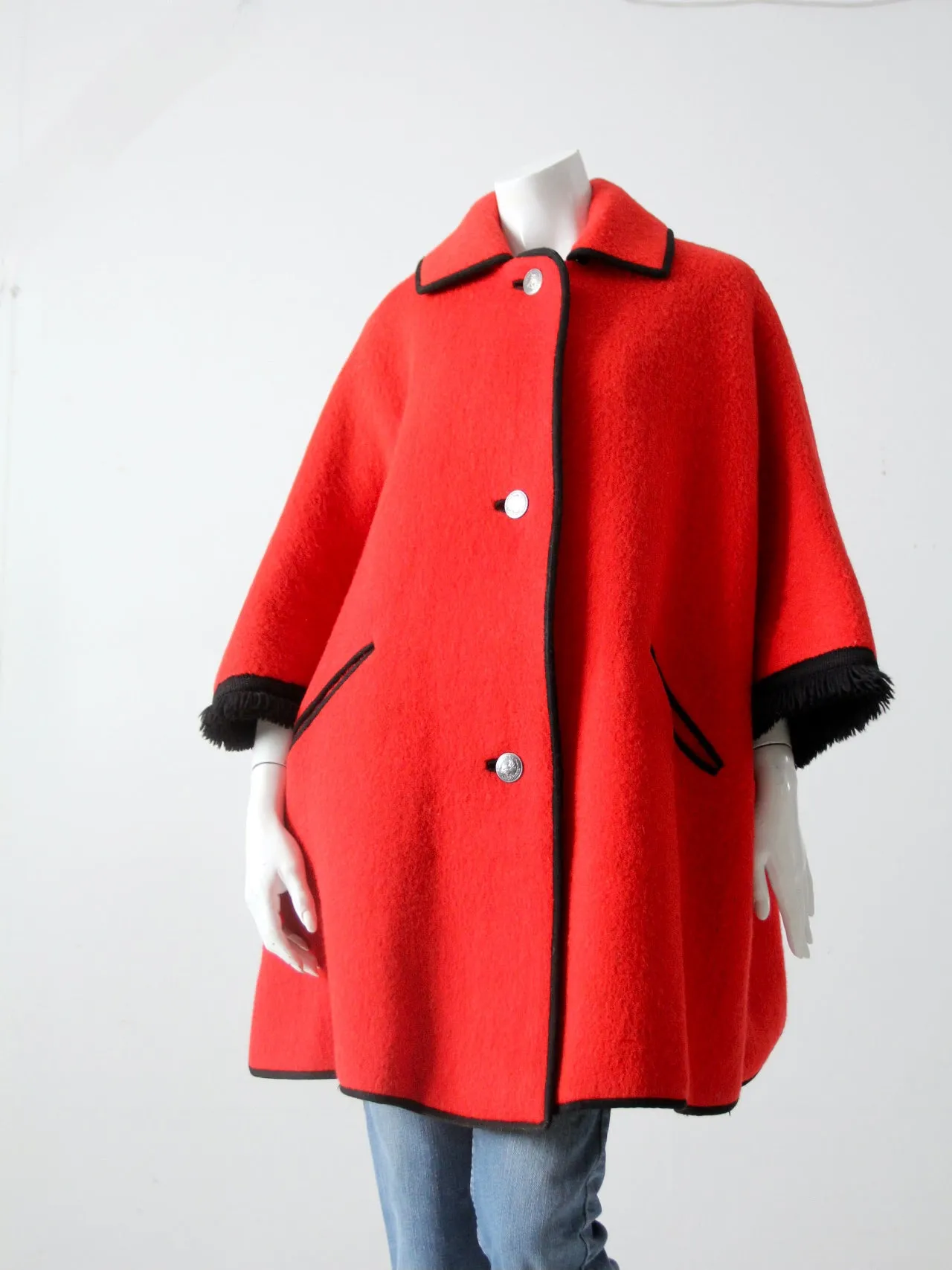 vintage Loden cape coat