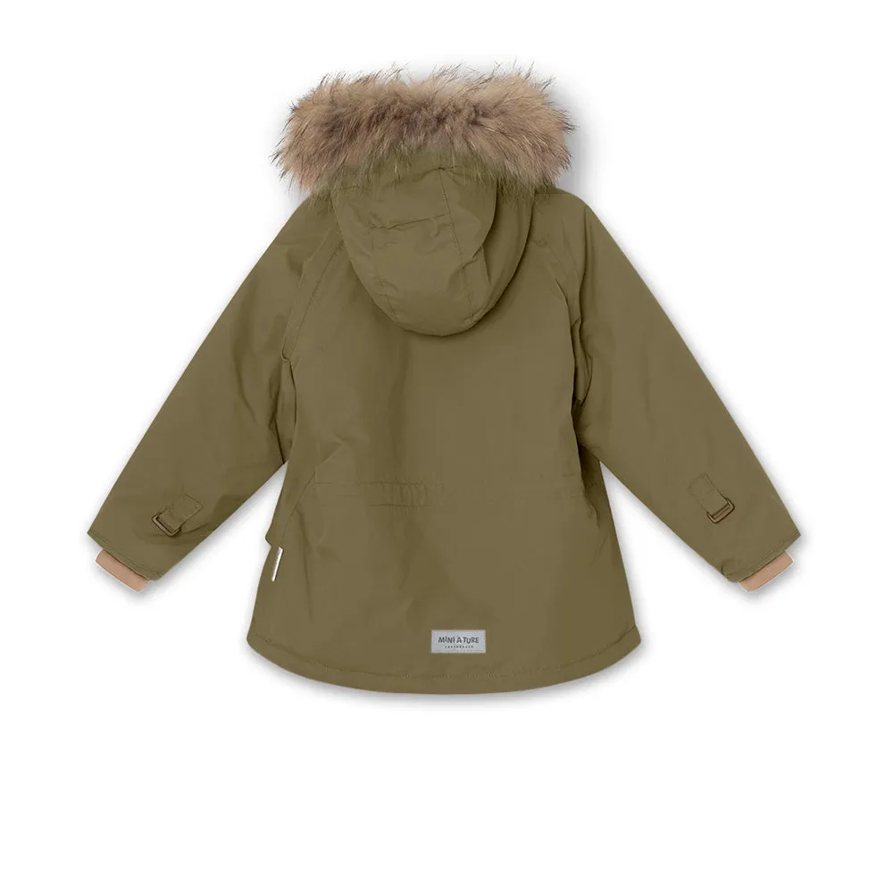 Wally Fleece Lined Winter Jacket Fur. GRS Capers Green