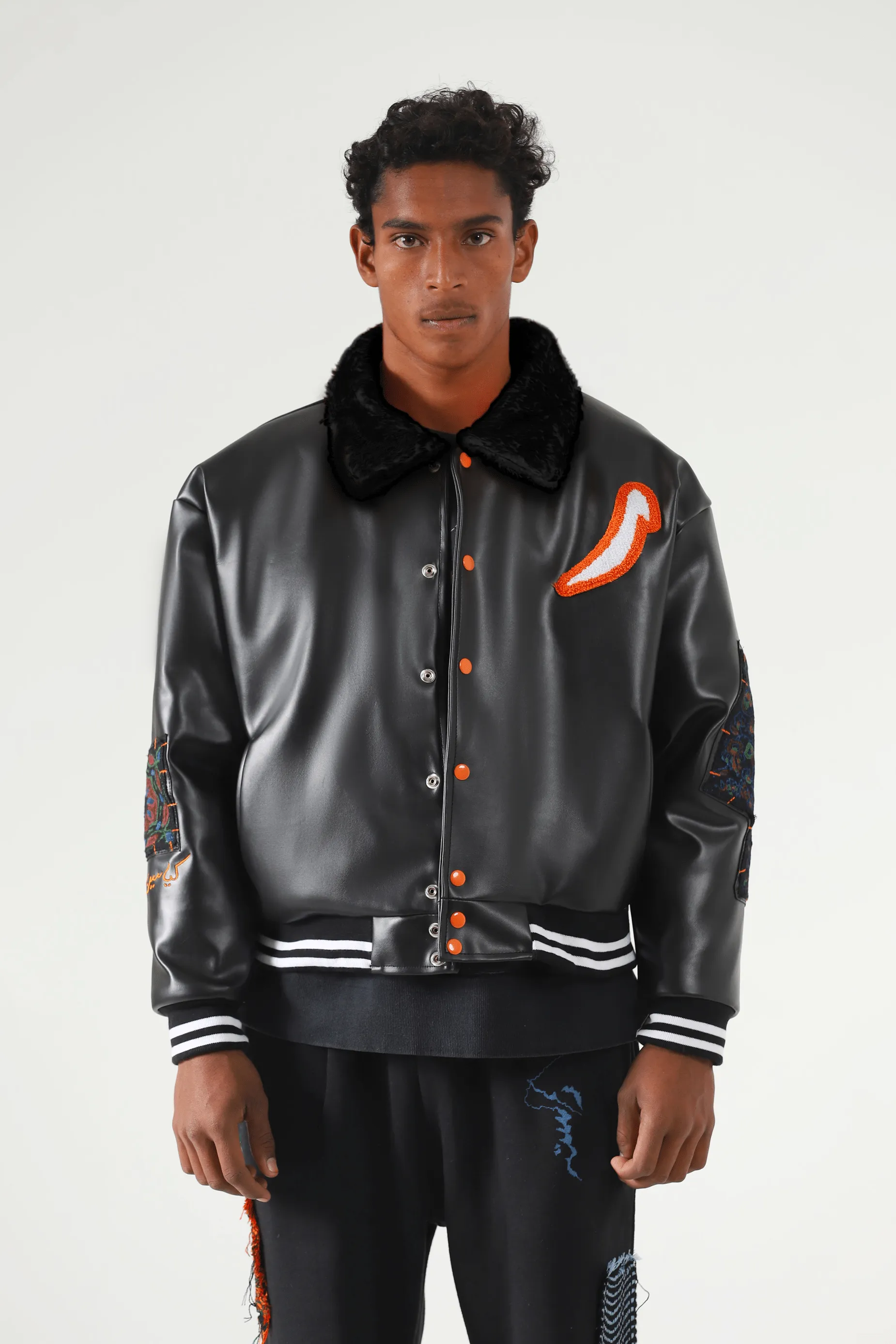 WAXED LEATHER BOMBER JACKET