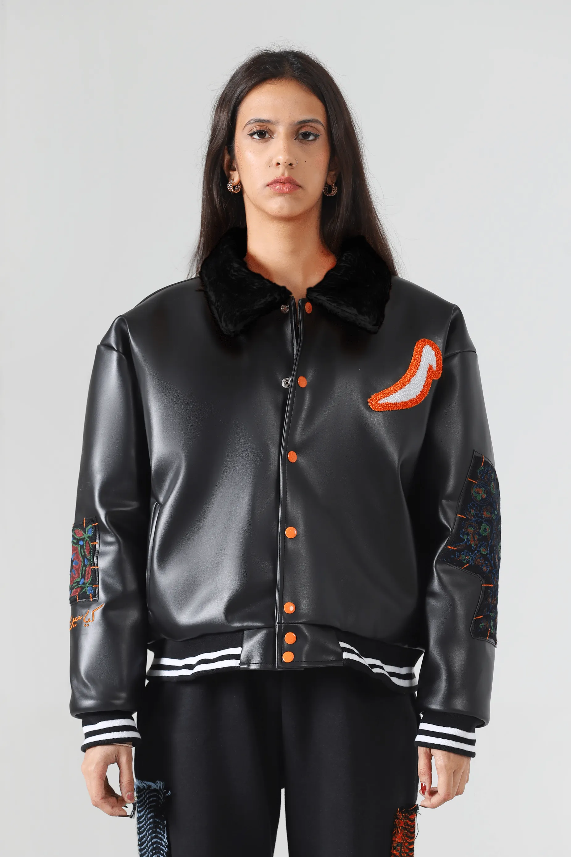 WAXED LEATHER BOMBER JACKET