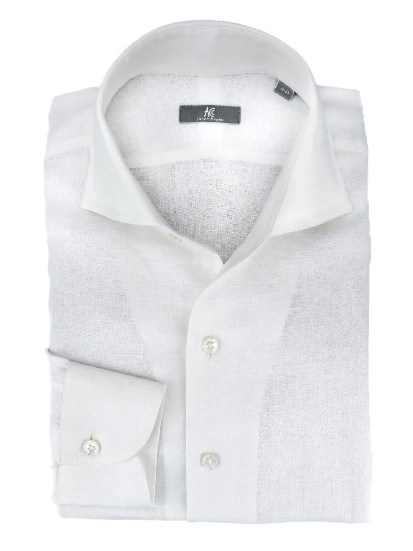 White Linen "Ascot Collar" Shirt