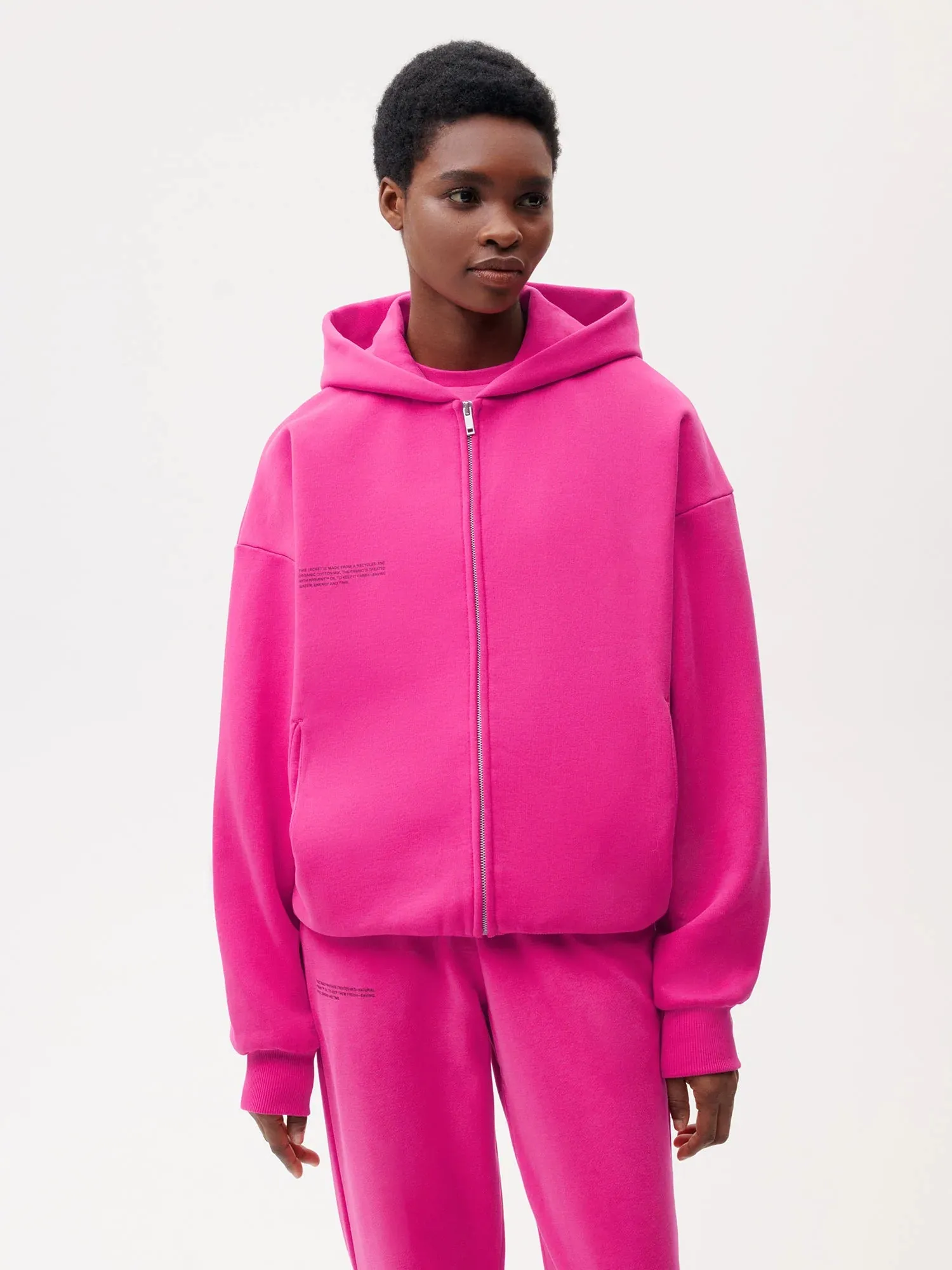 Wide Fit Zipped Hoodie—foxglove pink