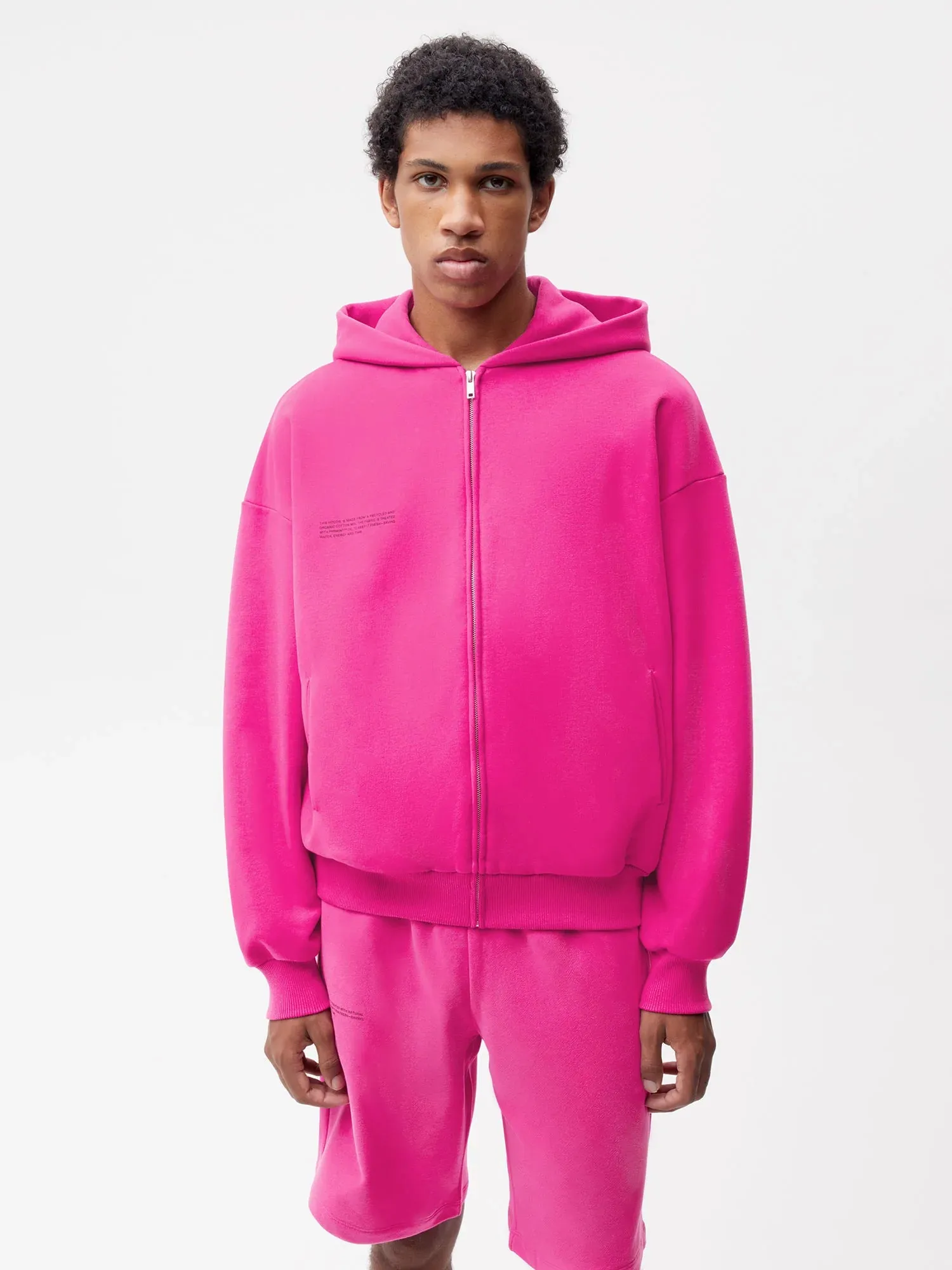 Wide Fit Zipped Hoodie—foxglove pink