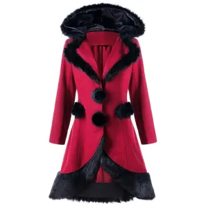 Winter Long Woolen Lace Up Coat