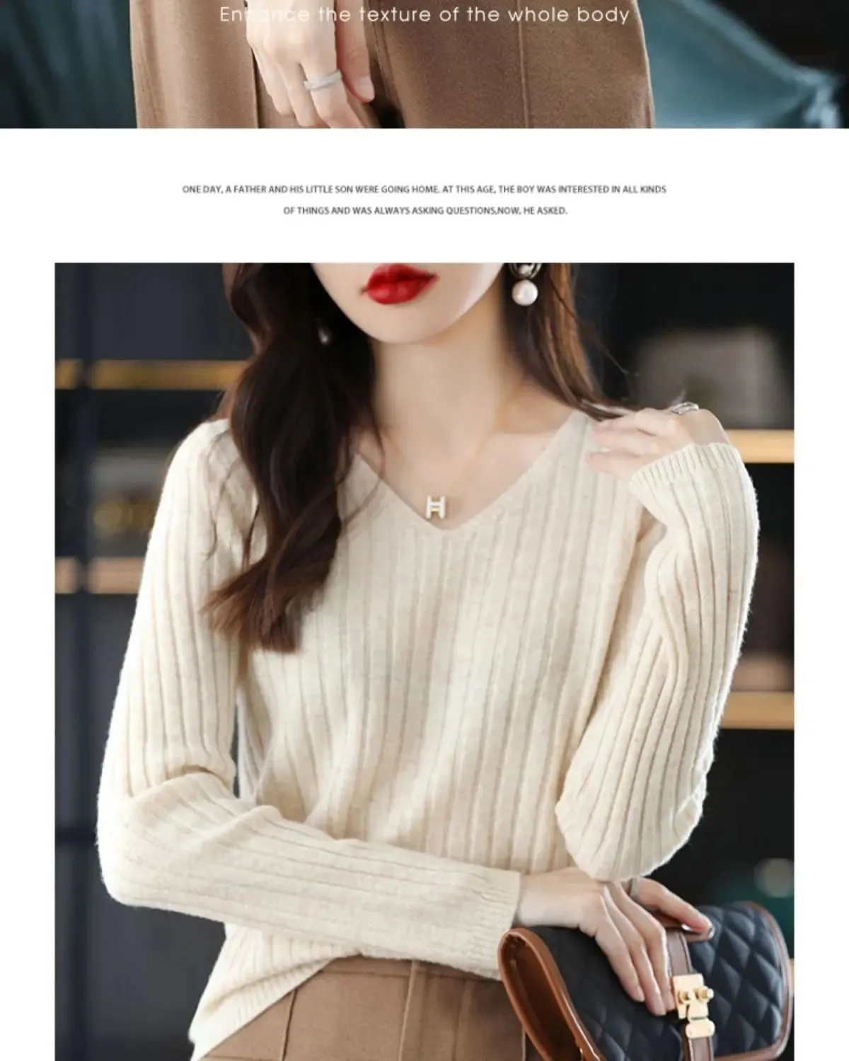 Women Sweater Long Sleeve Top Knitted Pullover V-Neck Fashion Sweater Woman Winter 2022 Basic Female Clothing Soild OL Sweaters