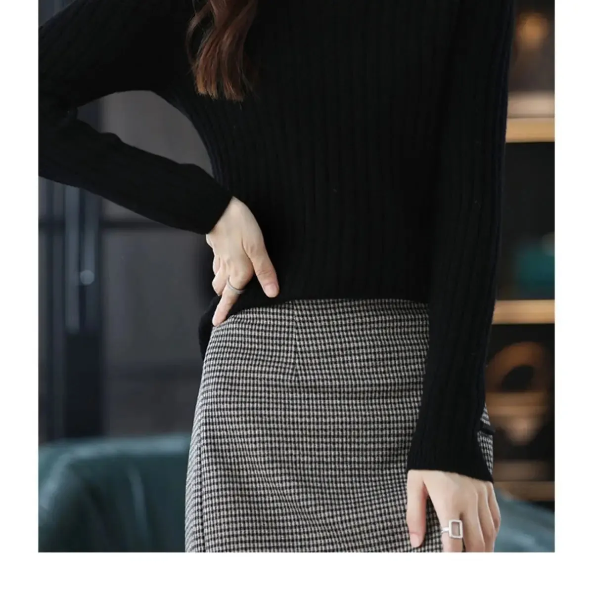 Women Sweater Long Sleeve Top Knitted Pullover V-Neck Fashion Sweater Woman Winter 2022 Basic Female Clothing Soild OL Sweaters