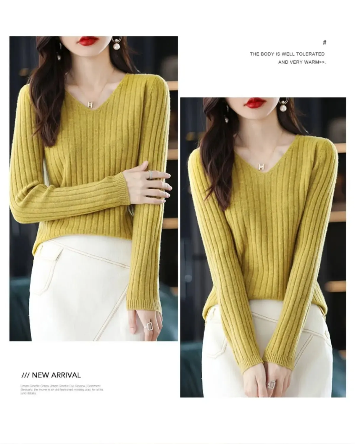 Women Sweater Long Sleeve Top Knitted Pullover V-Neck Fashion Sweater Woman Winter 2022 Basic Female Clothing Soild OL Sweaters