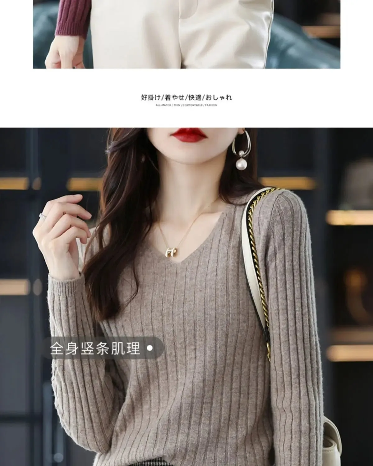 Women Sweater Long Sleeve Top Knitted Pullover V-Neck Fashion Sweater Woman Winter 2022 Basic Female Clothing Soild OL Sweaters