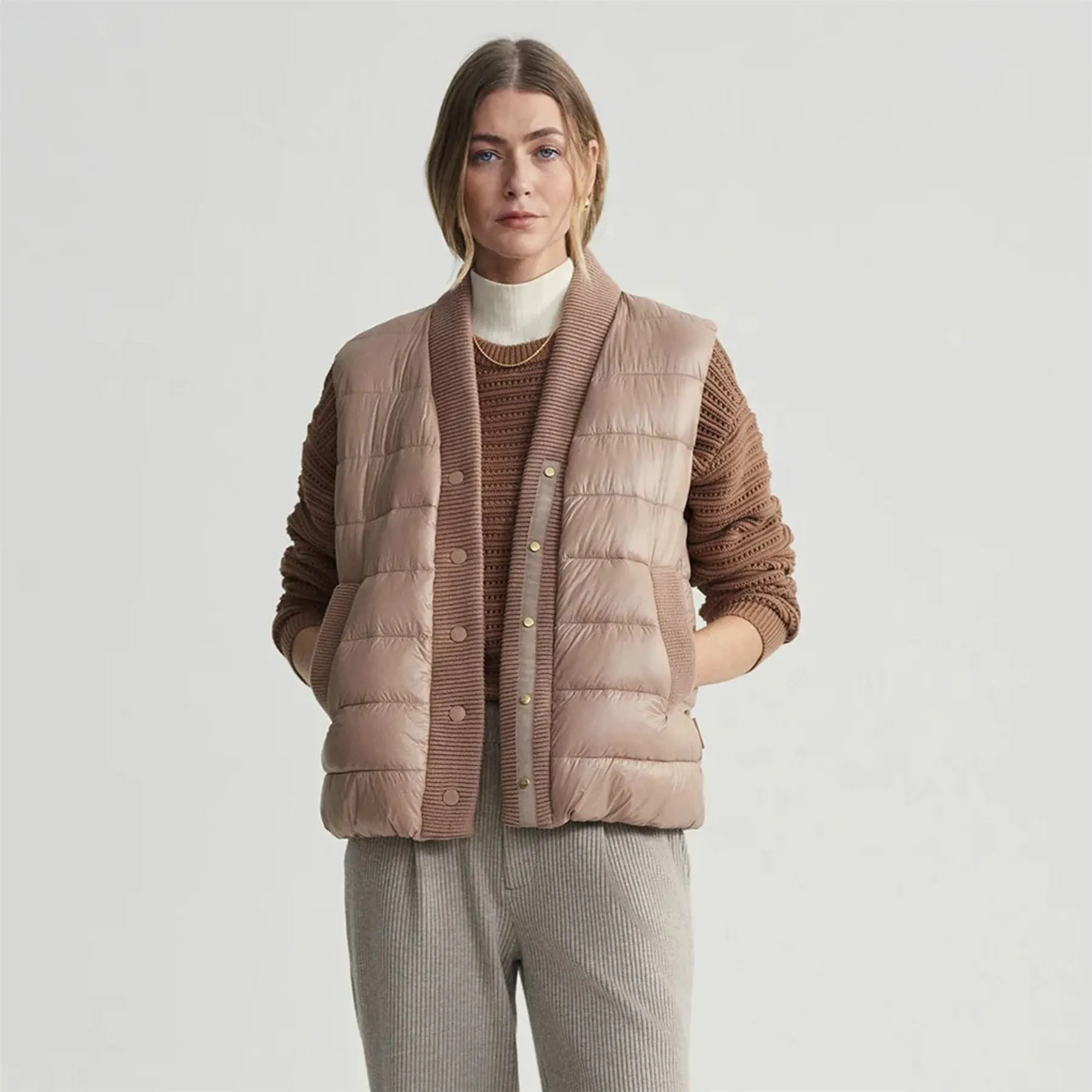 Womens Colwyn Combo Boxy Gilet Chanterelle - AW24