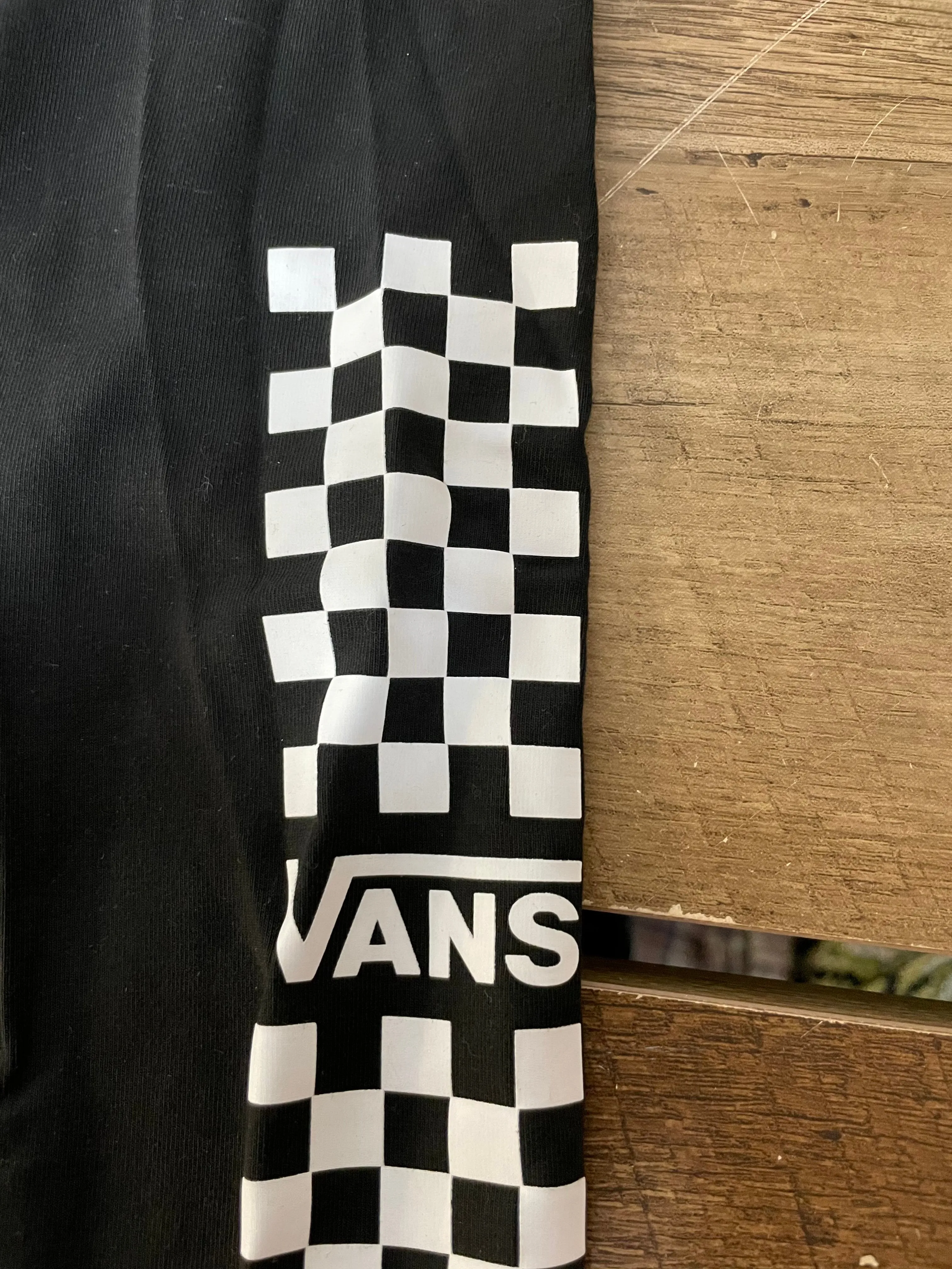 Womens Juniors Small VANS Yoga Running Joggers Pants Black White Checkered Racing Logo