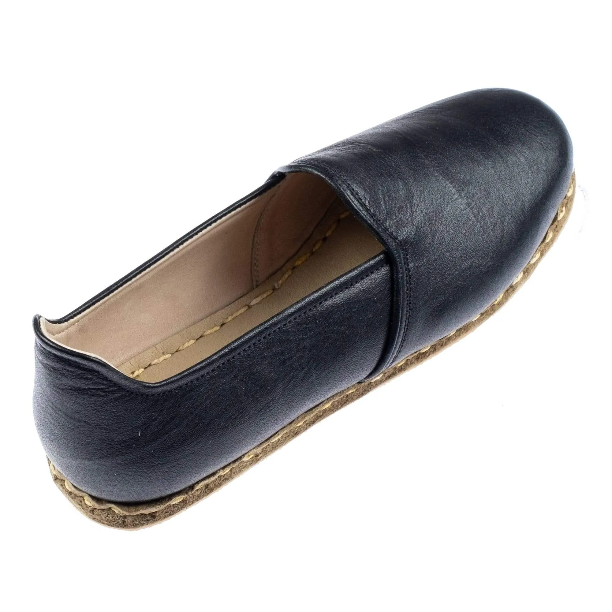 Women's Wrinkled Black Slip On Shoes