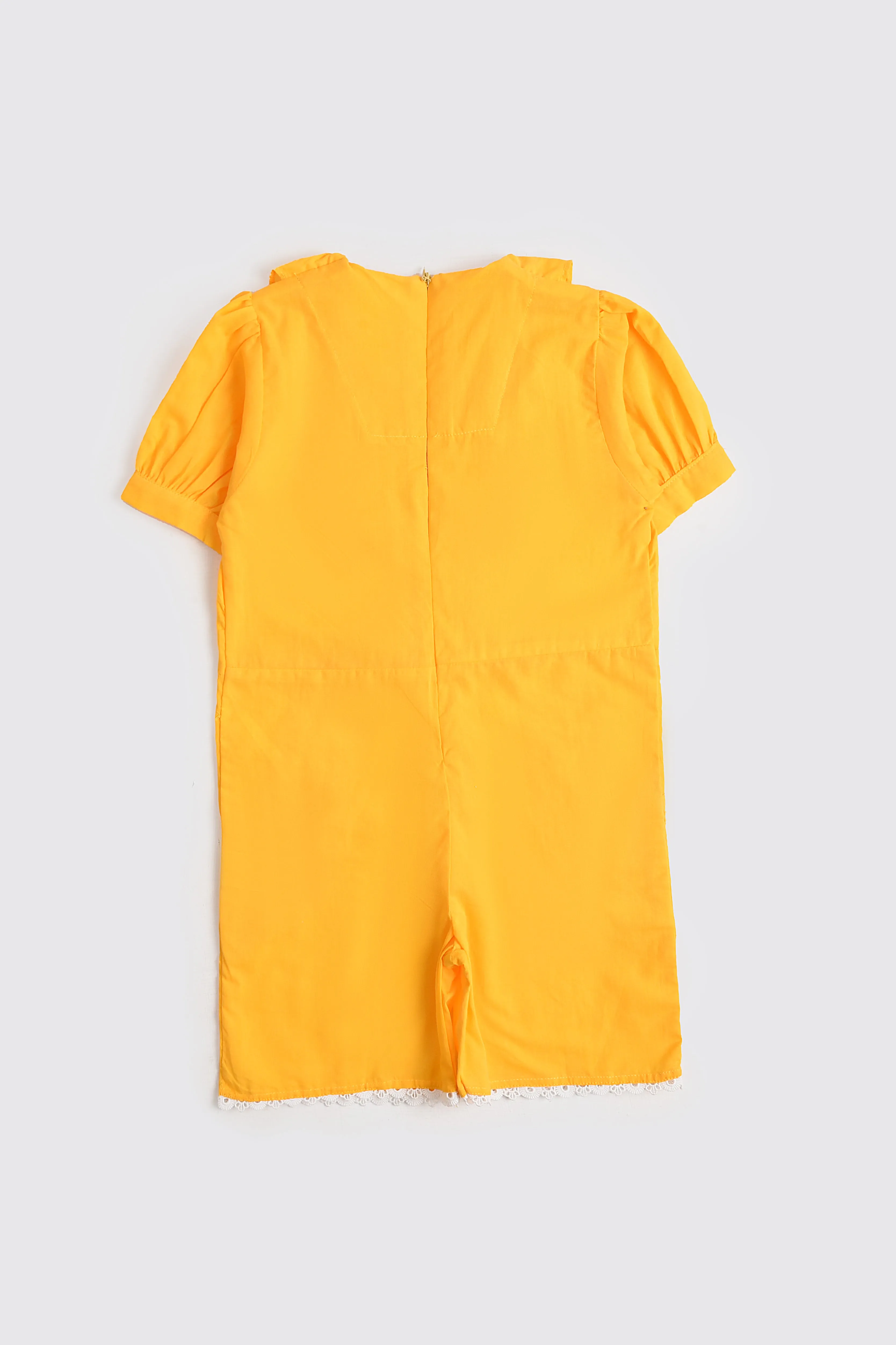 Yellow Ruffled Cotton Jumpsuit