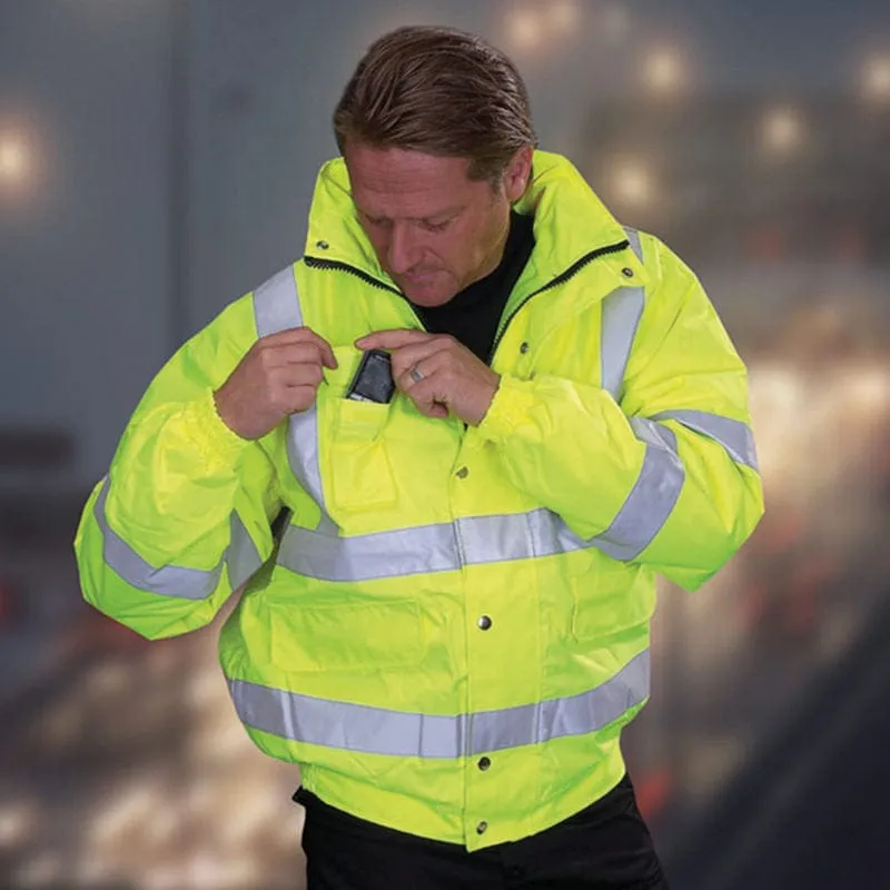 Yoko Hi Vis Classic Bomber Jacket Winter Lining