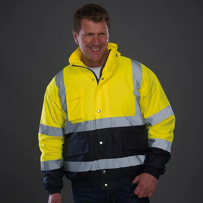 Yoko Hi Vis Two Tone Waterproof Lined Bomber Jacket