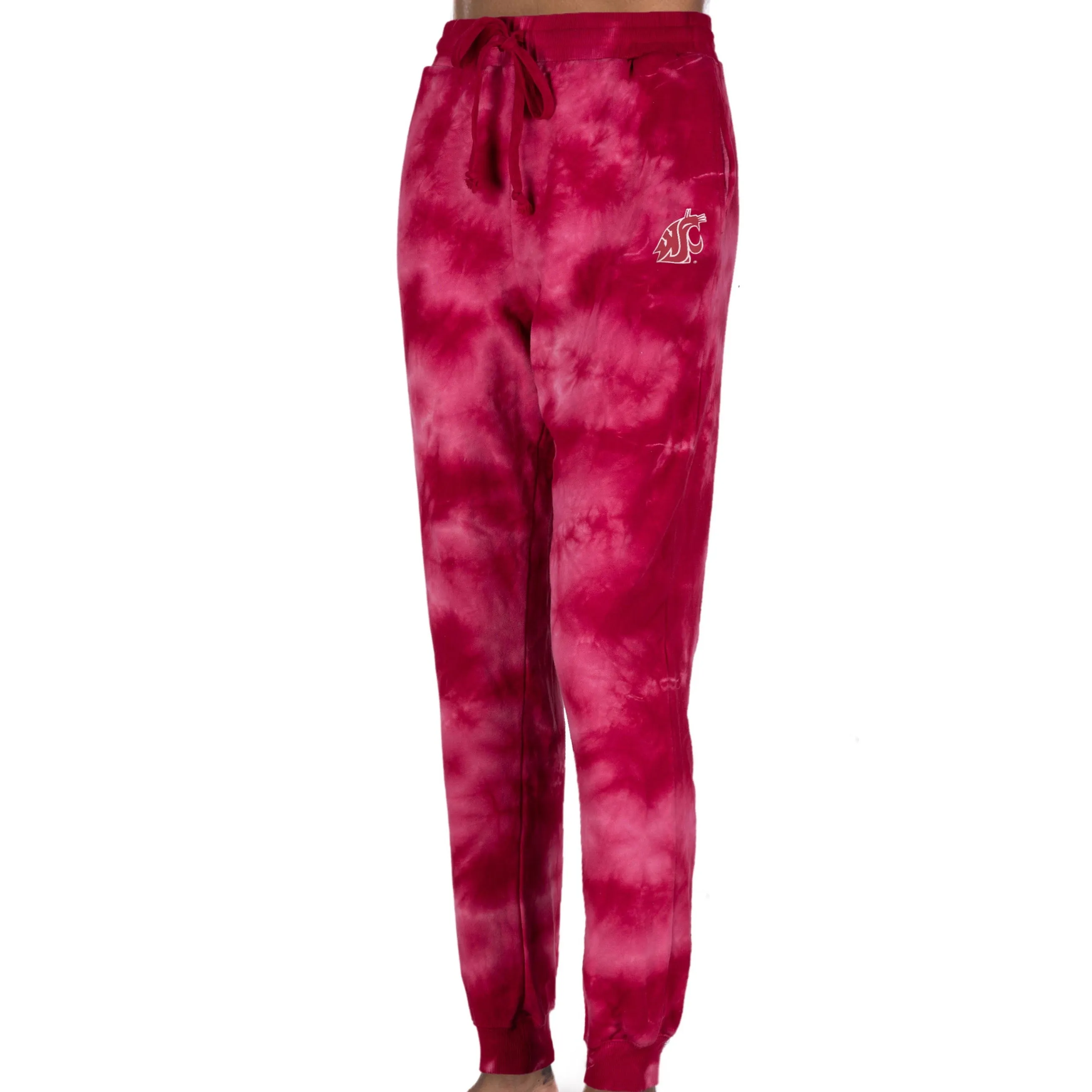 Zoozatz Womens Lightweight Crimson Tye Dye Jogger Sweats